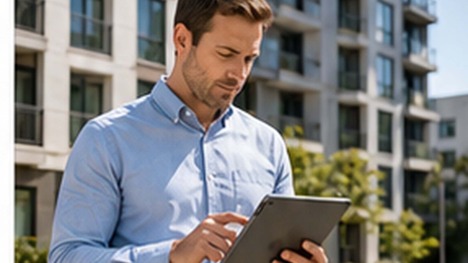 Property manager with a tablet