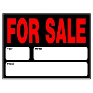 Forsale Sign Auto 15X19"