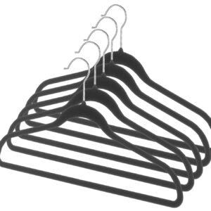 Flocked Hanger Black Pk5