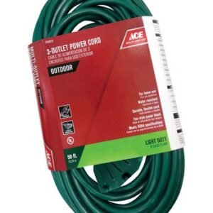 3Outl Ext Cord 50' Green