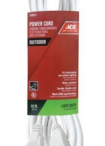 Cord 15' 16/3 White Ext