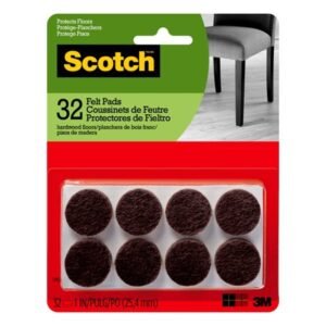 Felt Pads 1"Rnd Brn 32-Pack