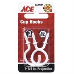Hook Cup 1-1/4"P White Cd3