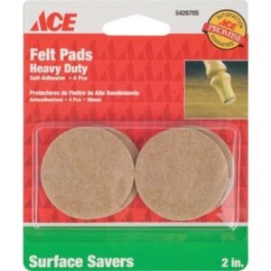 Pad Felt 2" Crcl Tan 4-Pack