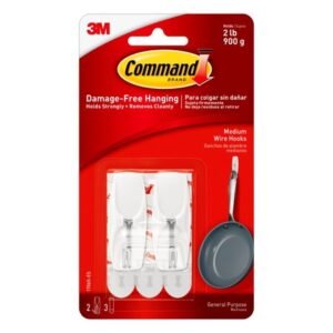 Wire Hook Med White 2-Pack