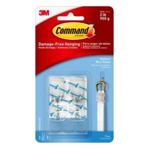 Wire Hook Med Clear 2-Pack