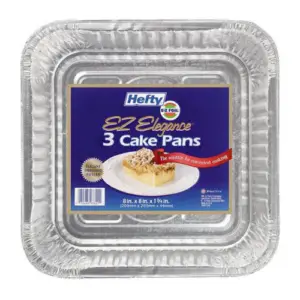 Pan Foil Cake Sq 8" Pk 3