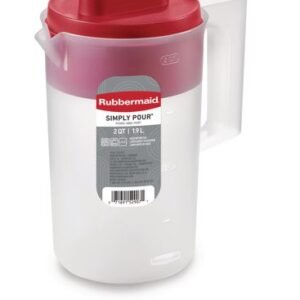 Pitcher Plst Clear Red 2Qt