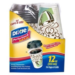 Dixie Cups W/Lids 12Oz