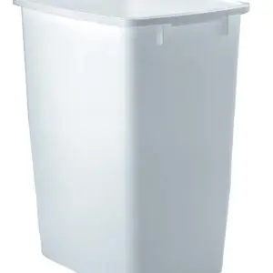 Trash Can 9G White Rubberm